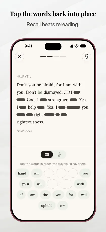 Screenshot 3 di 6 di Bible Veil: Memorize Scripture