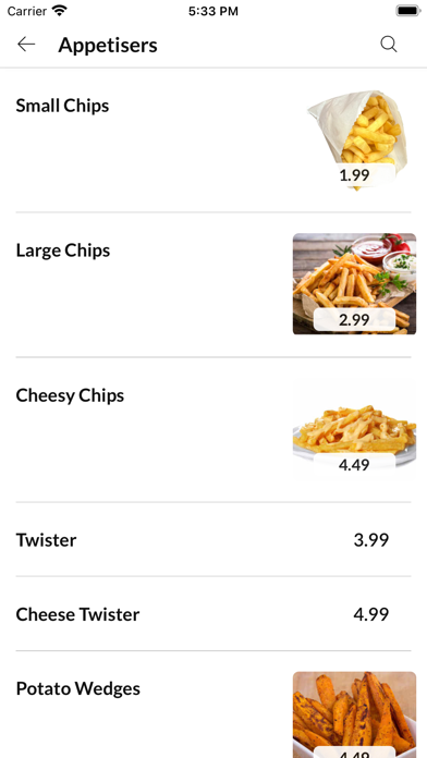 UK Pizza. Screenshot