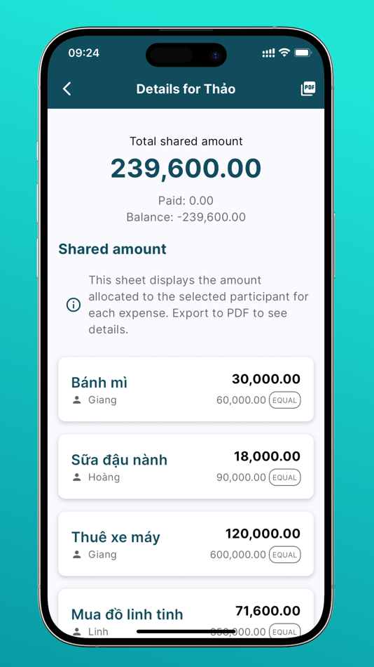 #5. Bill Share for trips & events (iOS) 由: Thinh Nguyen Duc
