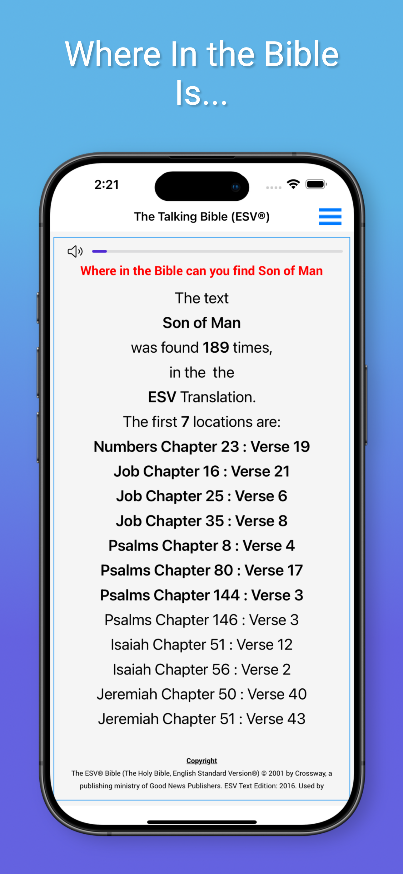 Talking Bible for The Blind