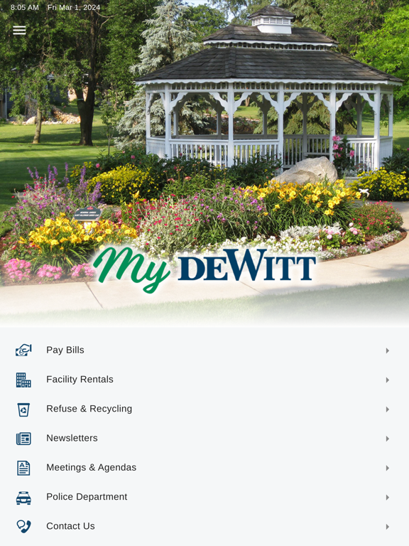 MyDeWitt iPad screenshot 1 - Utilities app