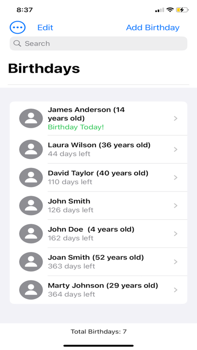 Birthday Buddy Helper iPhone screenshot 1 - Lifestyle app