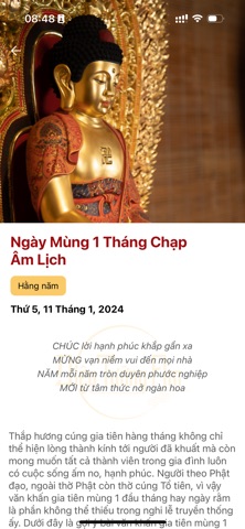 Lịch Phật Giáo DTA iPhone screenshot