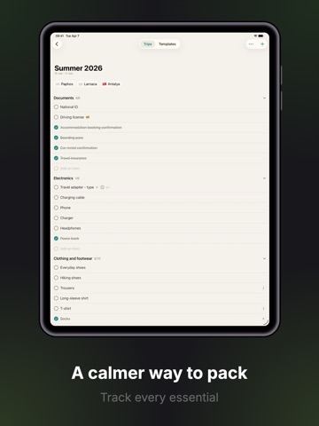 PackUp Packing Lists ipad screenshot 4