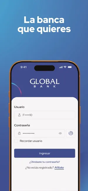 Global Bank App screenshot 1