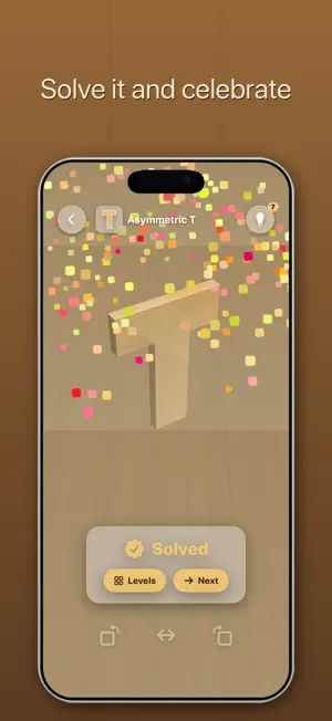 FourFold: Wood T-Puzzle Block screenshot 4