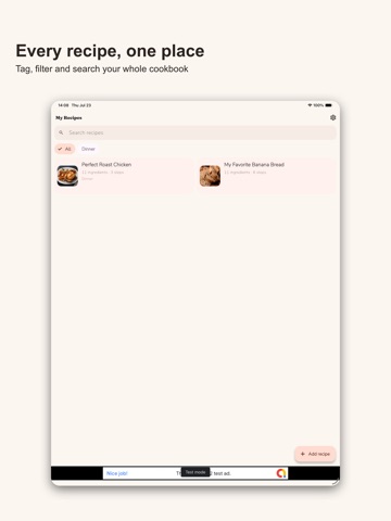 Recipe Basket: Cookbook iPad screenshot