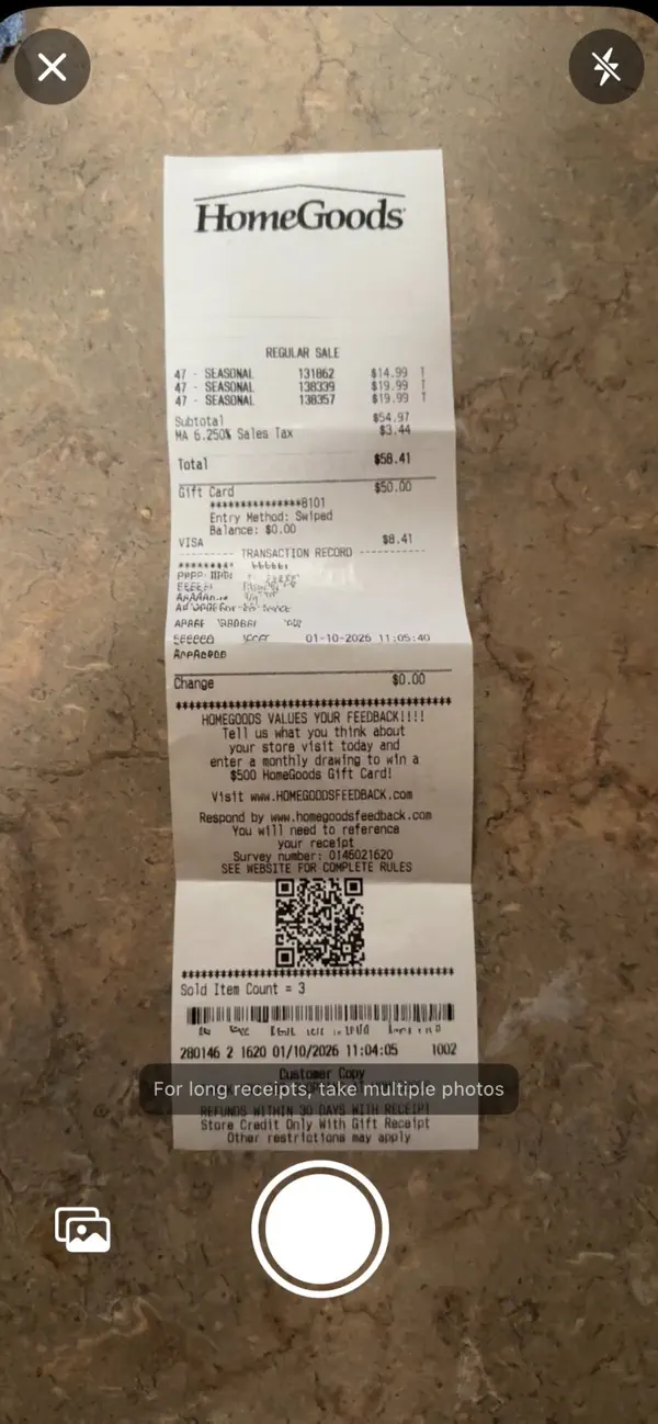 Screenshot #3 pour Simple Receipt Snap & Store