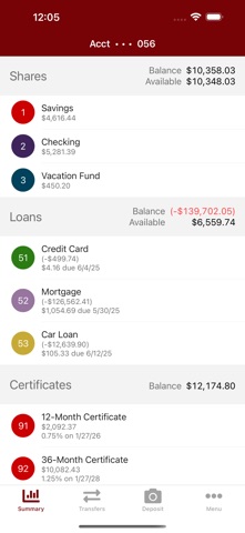 Washington Area FCU Mobile iPhone screenshot