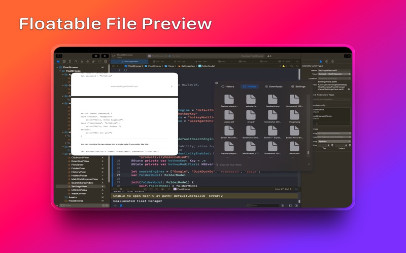 FloatBrowse screenshot