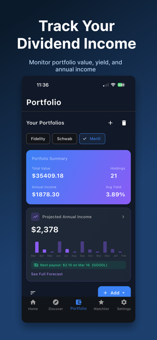 Yieldly: Dividend Tracker Screenshot 3 of 5