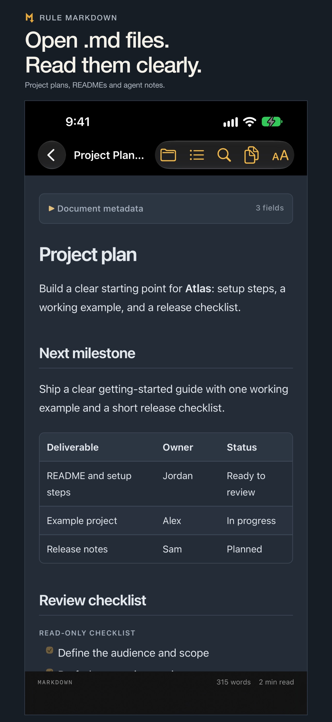 Screenshot 1 of Rule Markdown