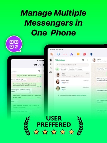 WA Web - Dual Messenger+ iPad screenshot