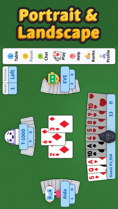 Hearts Multiplayer Card Game Screenshot