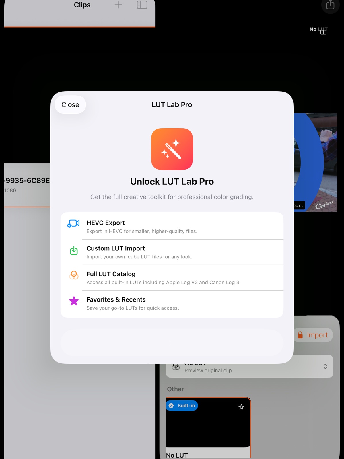 LogGate LUTLab ipad screenshot 2