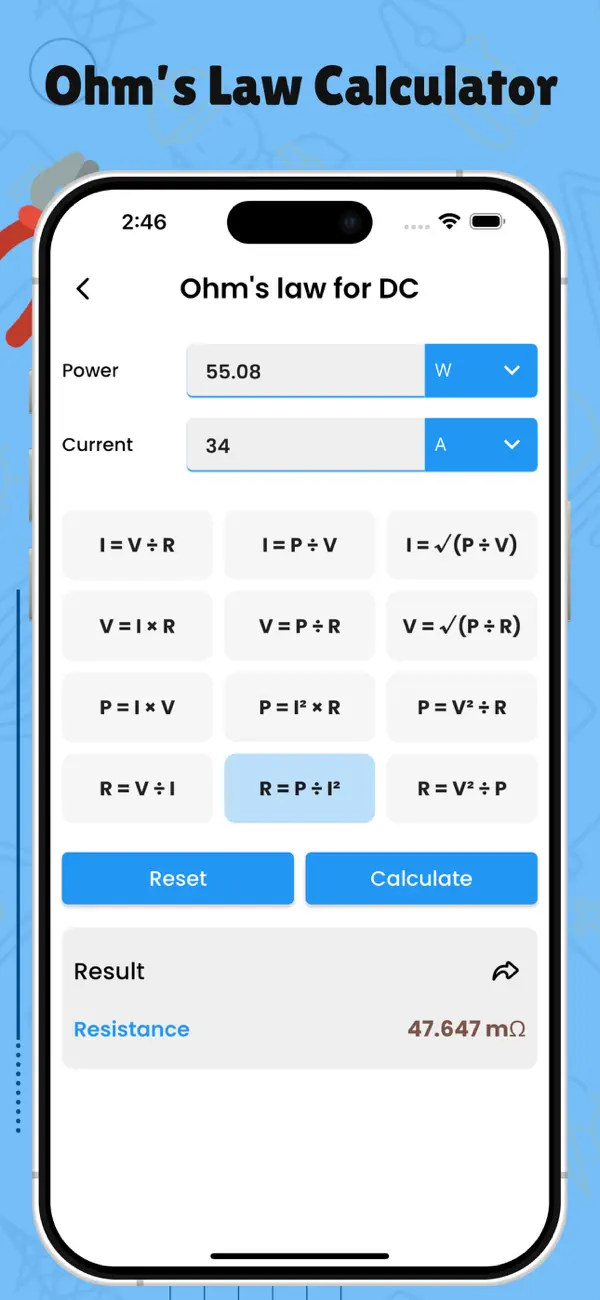 Screenshot #2 pour Electrical Calculation Tools