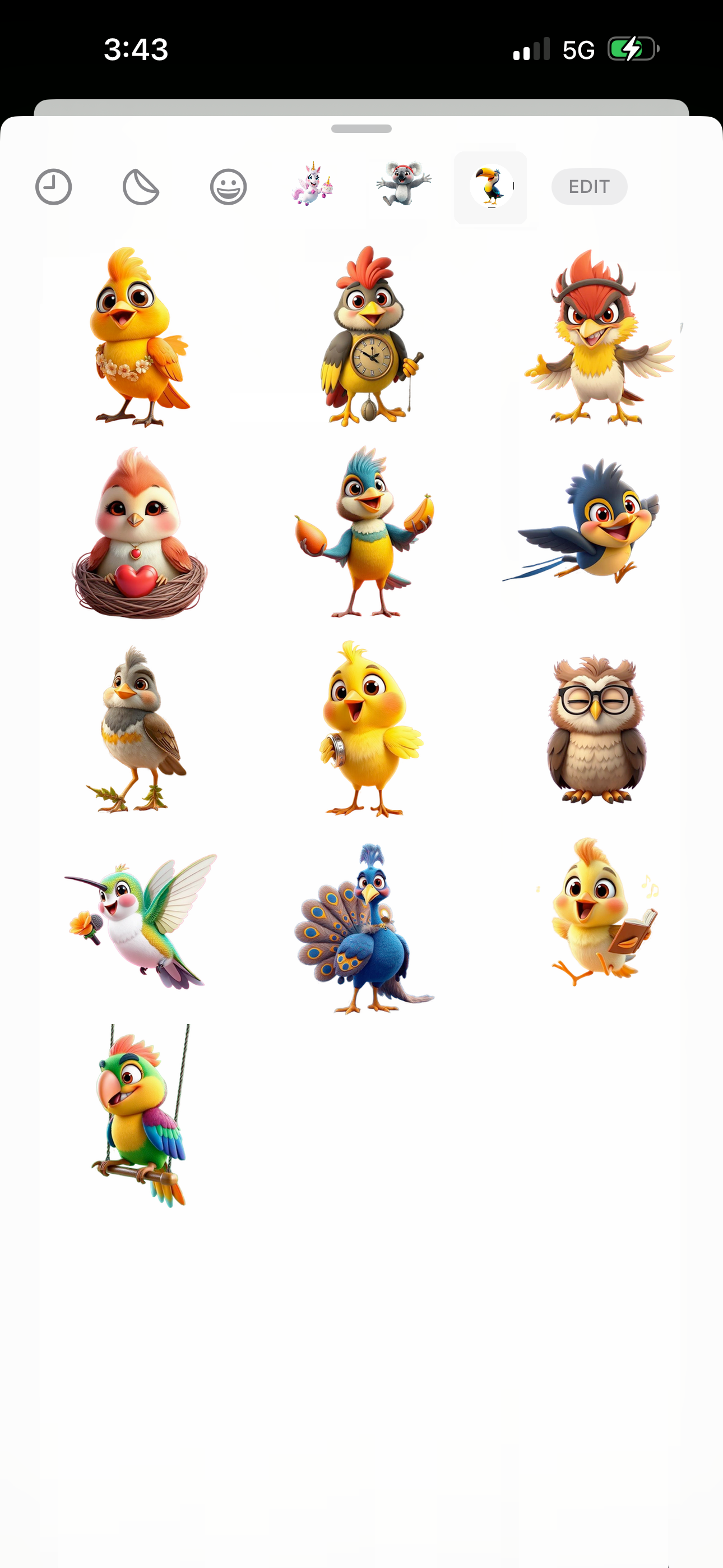 Singing Bird Stickers