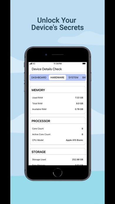 Device info: Mobile Phone Info Screenshot