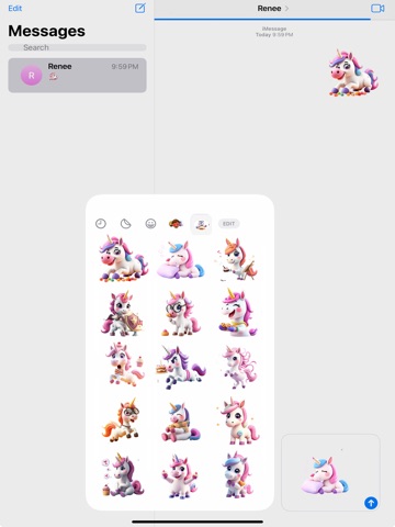 Cake Unicorn Stickers iPad screenshot