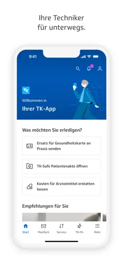 Screenshot von TK-App auf dem iPhone 1