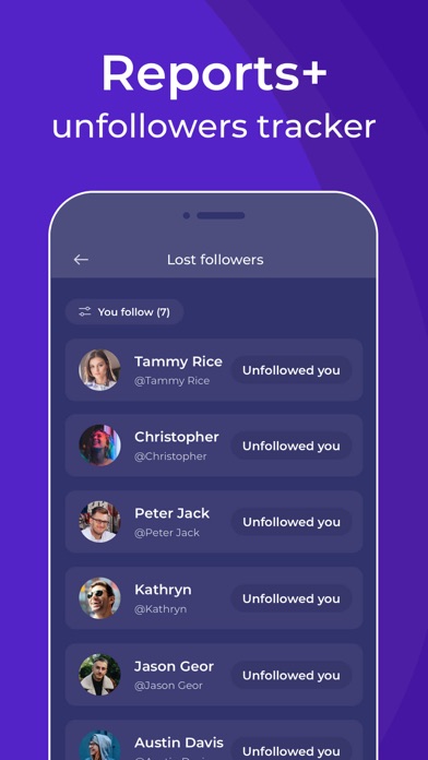 Unfollowers Reports+ Tracker Screenshot