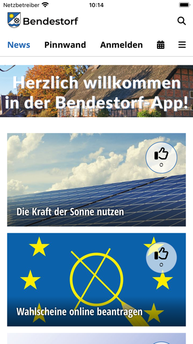 Bendestorf-App Screenshot