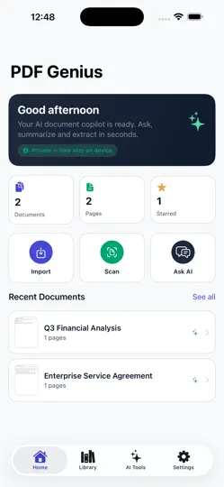 Captura de pantalla de PDF Genius: AI PDF Editor en iPhone 1