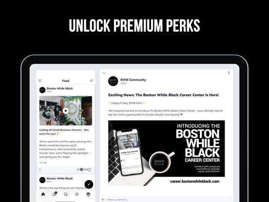 Boston While Black iPad screenshot 3 - Social Networking app