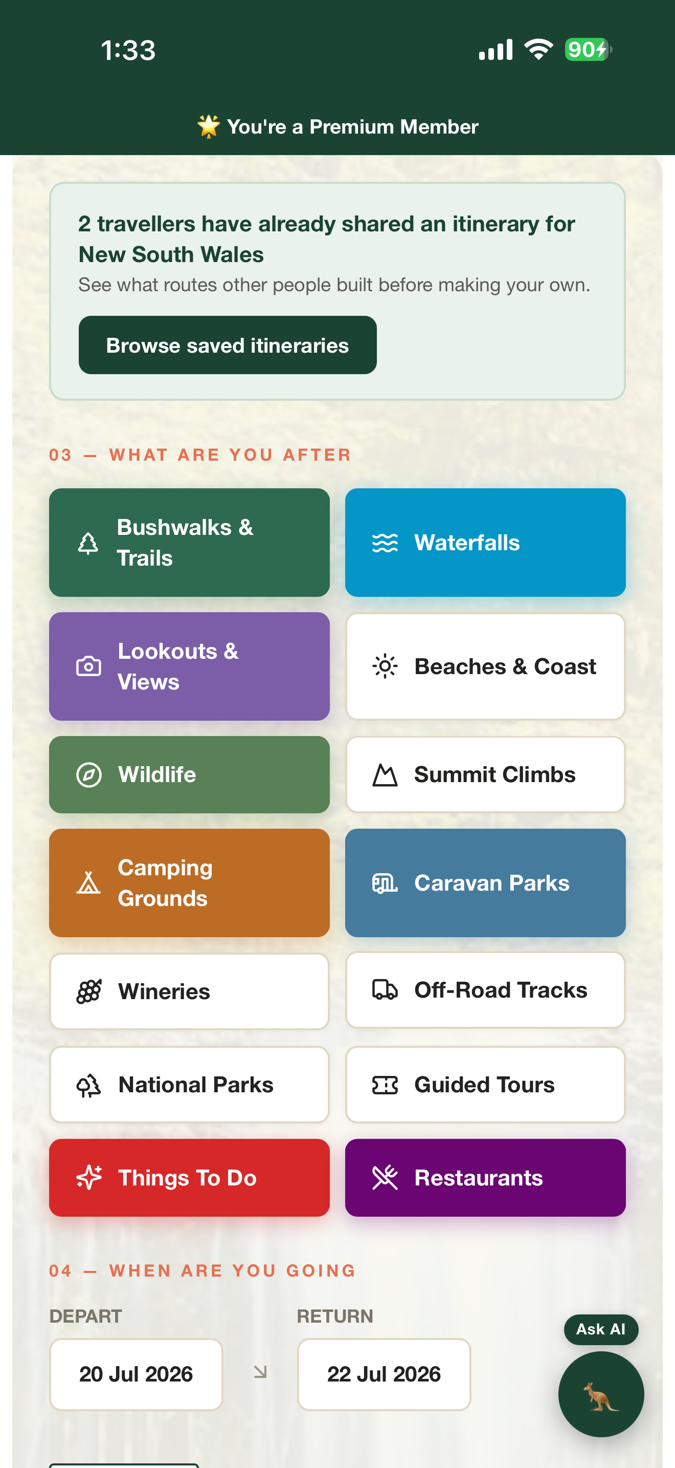 Offgrid Syndicate Itineraries screenshot 2