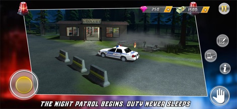 Police Simulator Border Patrol - Esta herramienta sumerge a los jugadores en la patrulla nocturna, con un vehículo policial blanco con distintivos del NYPD y una pequeña hoguera junto a unas mesas de pícnic.