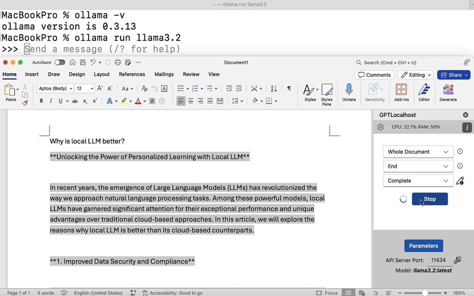 #4. GPTLocalhost (Word Add-in) (macOS) 由: PatentLM LLC