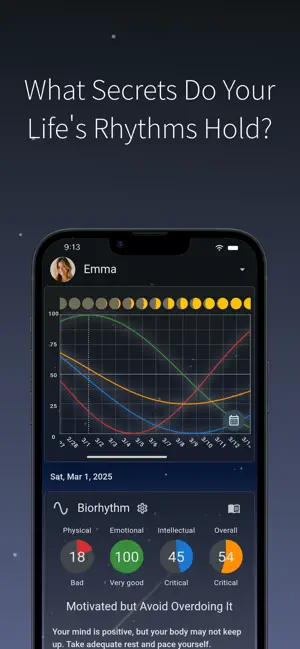 LifeRhythm: AI Biorhythm&Moon screenshot 1