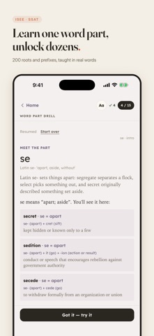 ISEE/SSAT Vocabulary Builder Screenshot 4 of 7