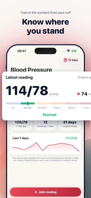 Blood Pressure Diary & Charts screenshot 1