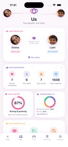 CoupleLoop: Daily Couple App Screenshot 2 of 5