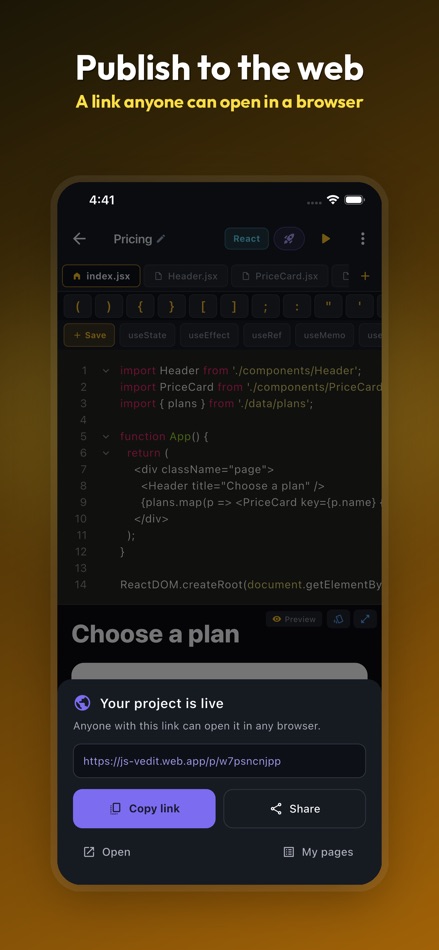 #6. JavaScript Editor: JS IDE (iOS) 作者: Sahana A S