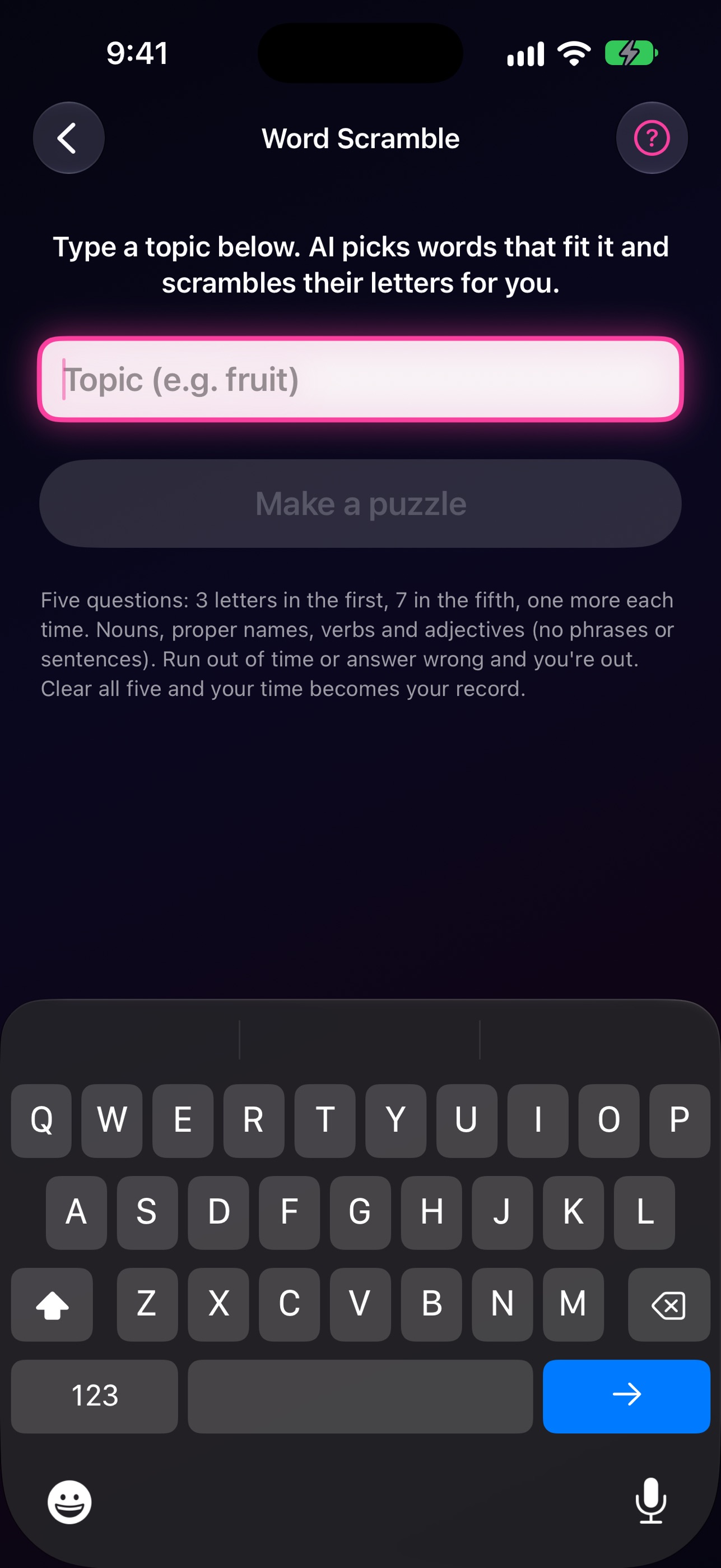 Screenshot 4 of AI Word Scramble