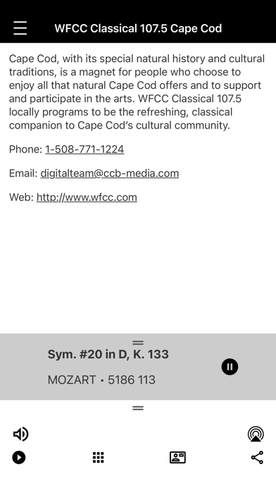 Cape Classical 107.5 - WFCC Screenshot