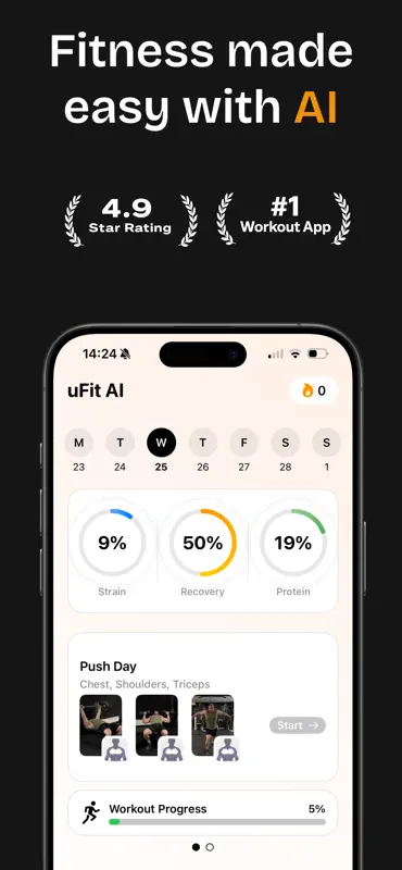 uFit AI: Gym Workout Tracker screenshot 1 of 10