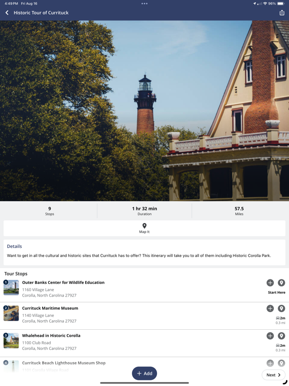 The Northern Outer Bank iPad screenshot 6 - Travel app