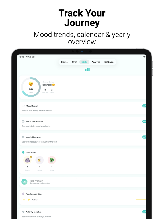Nara: Mood Tracker Journal app screenshot 3
