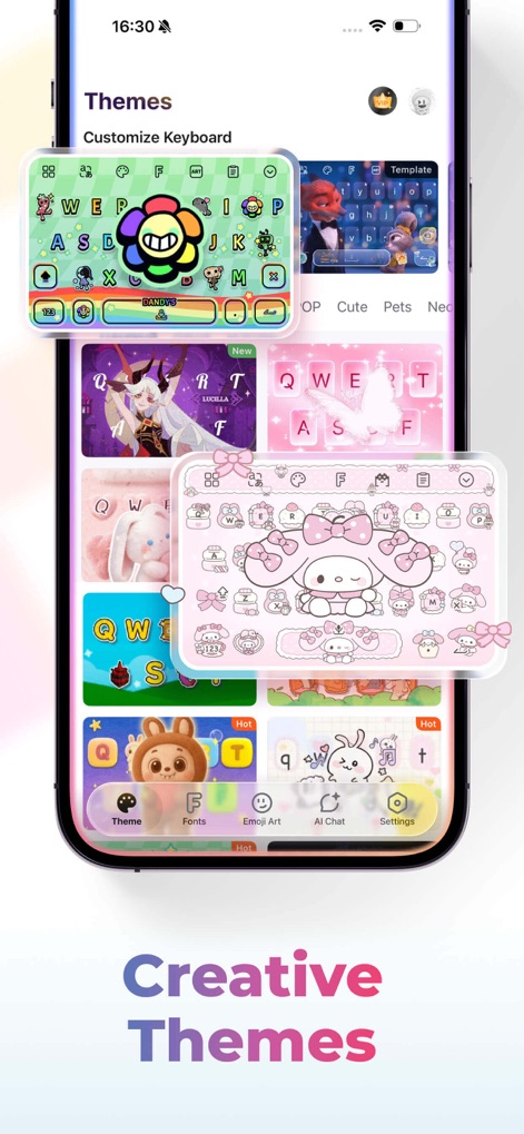 Facemoji AI Emoji Keyboard - Explore Diverse Themes