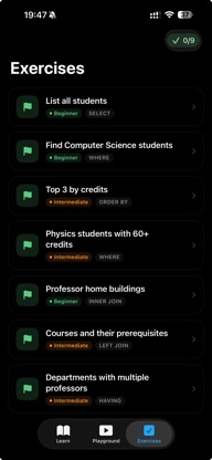 SQLearn - Mobile SQL Learning screenshot 2