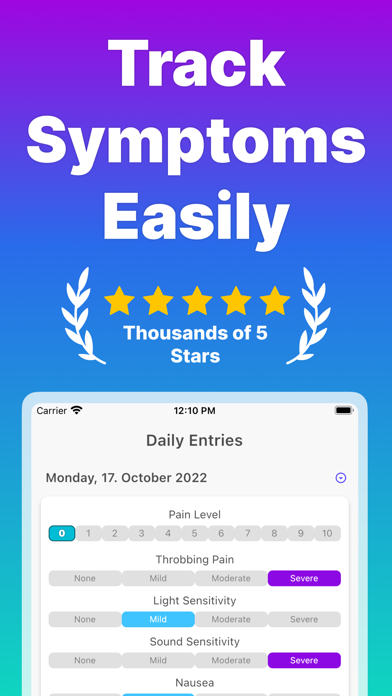 Screenshot #1 pour Symptom Log