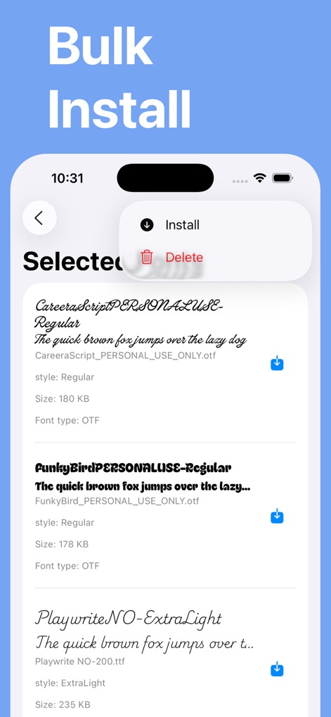 Fonts - Install any Font - Productivity App | MWM