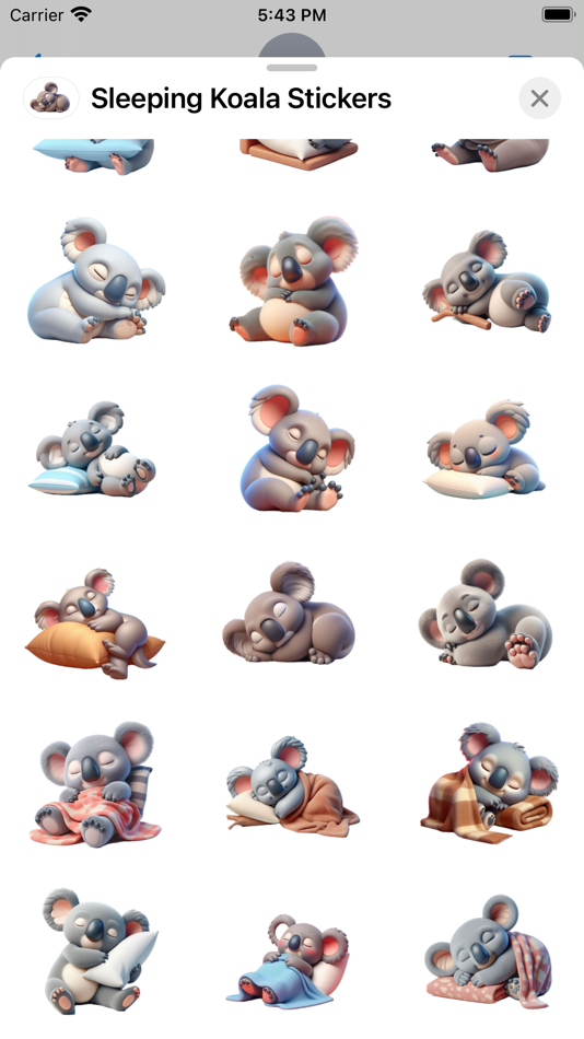 #2. Sleeping Koala Stickers (iOS) بواسطة: Paul Scott