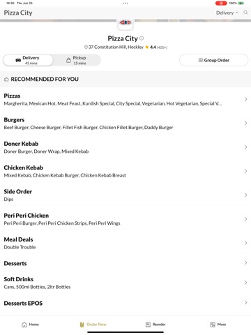 Pizza City Hockley iPad screenshot