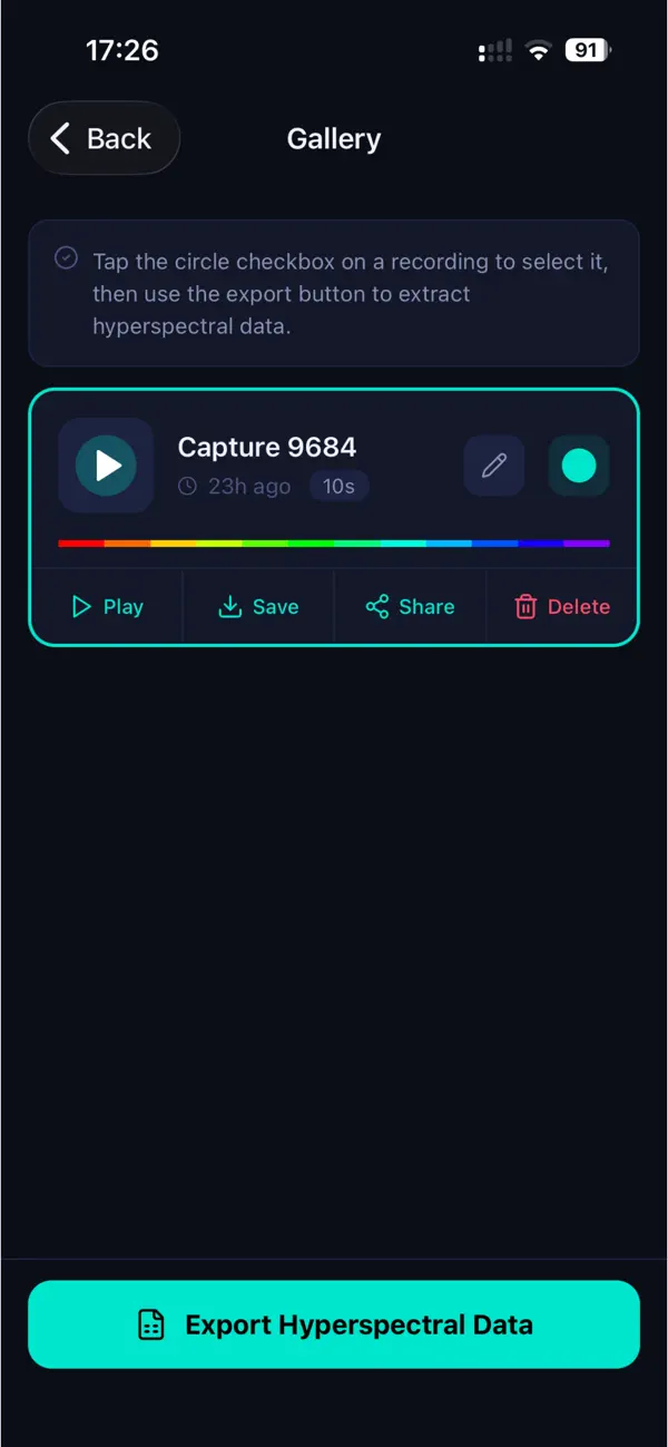 Screenshot #3 pour Hyperspectral Camera App