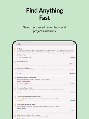 BeFocus: Task & Pomodoro Timer iPad screenshot