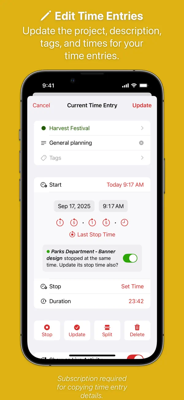 Timery for Toggl Screenshot 3